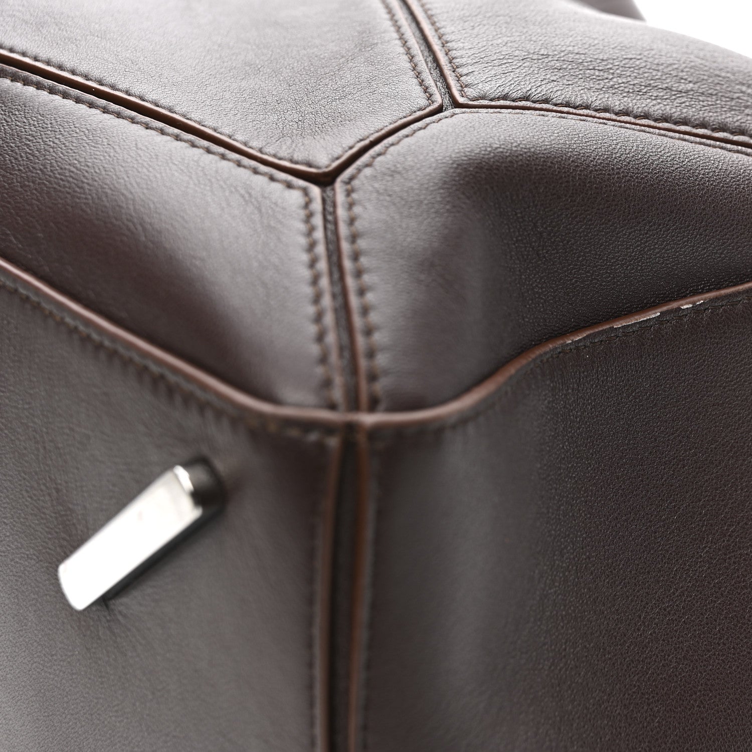 Loewe Nappa Lambskin Large Featherlight Puzzle Bag Dark Chestnut 11 of 15
