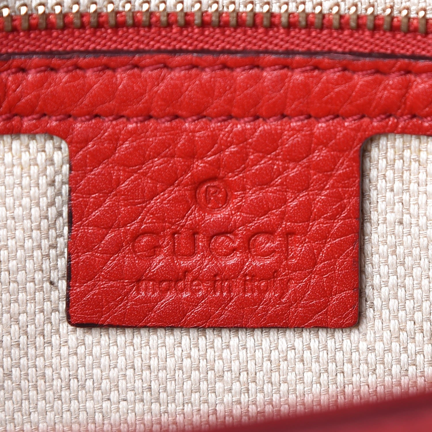 Gucci Pebbled Calfskin Medium Soho Clutch Red 6 of 9