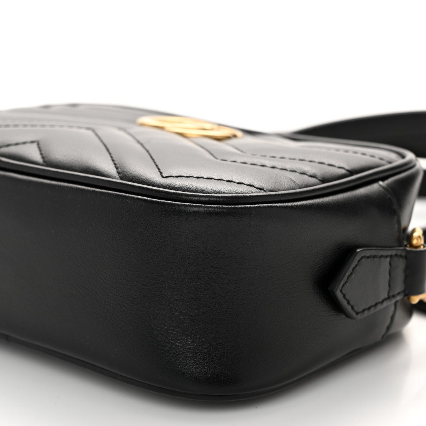 Calfskin Matelasse Mini GG Marmont Chain Shoulder Bag Black
