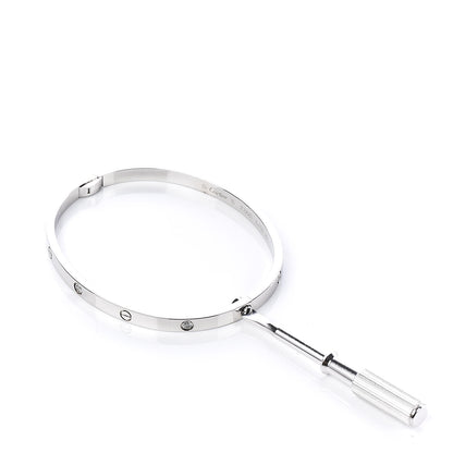 Cartier 18K White Gold 6 Diamond Small LOVE Bracelet 16 4 of 7