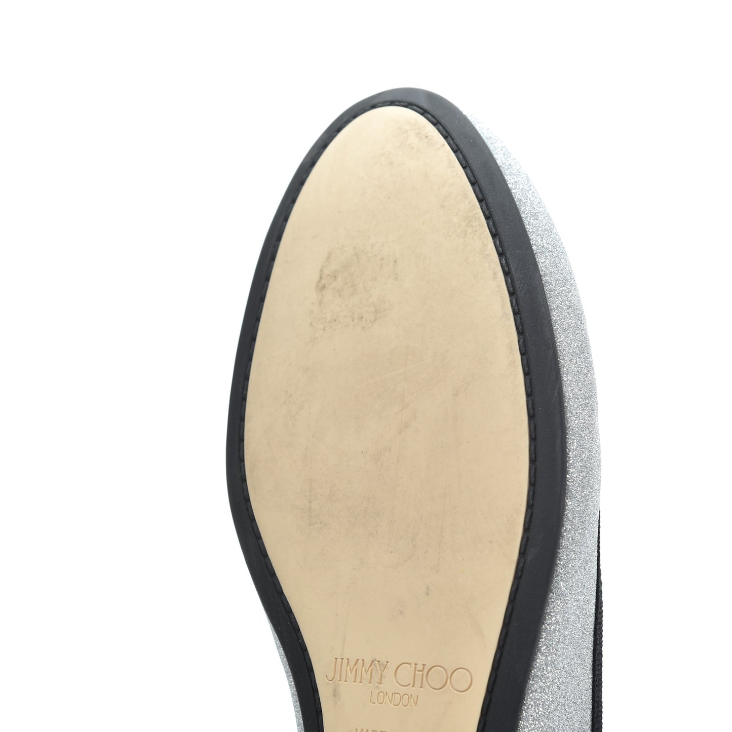 Dusty Glitter Ballet Flats 37 Silver