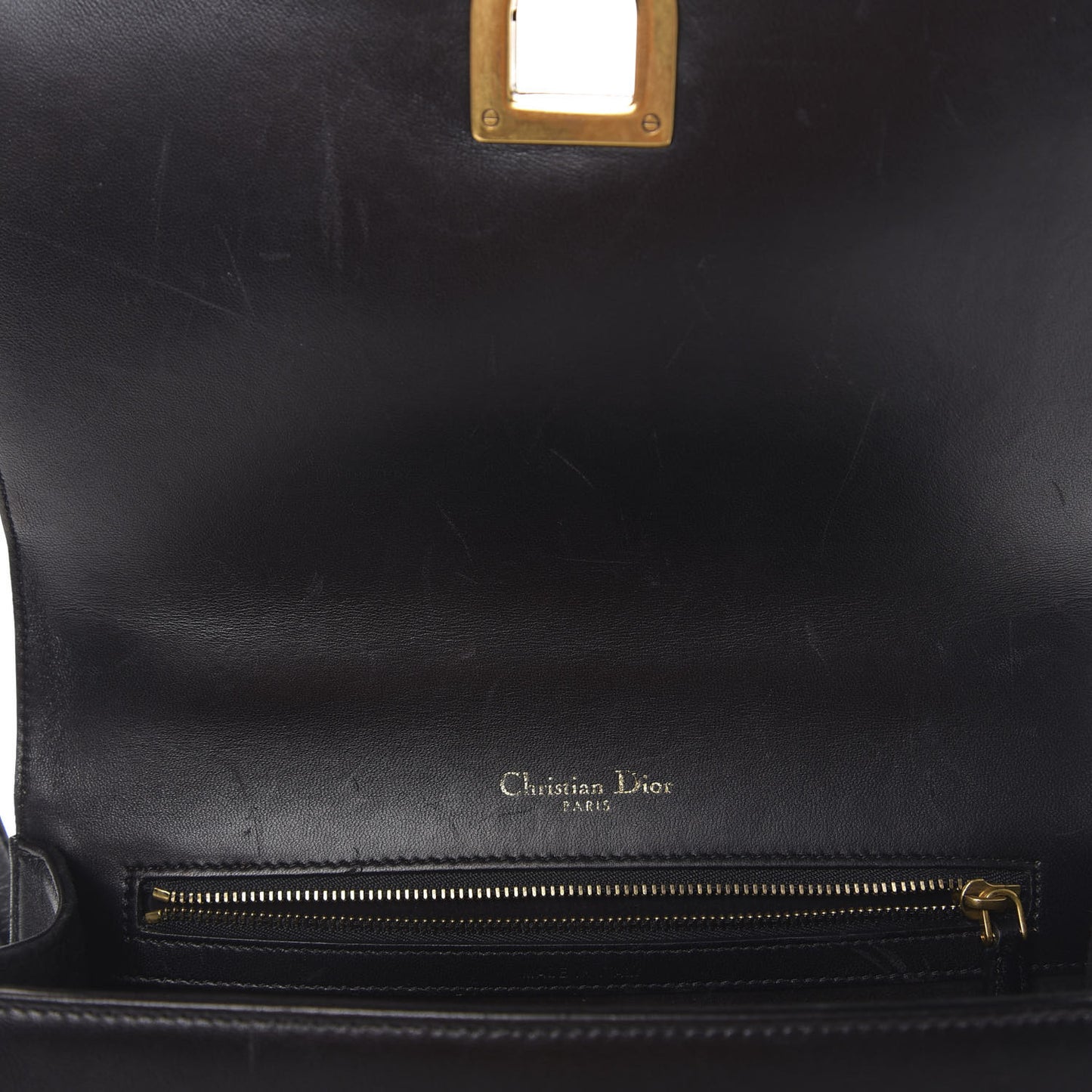 Lambskin Studded Medium Diorama Flap Bag Black