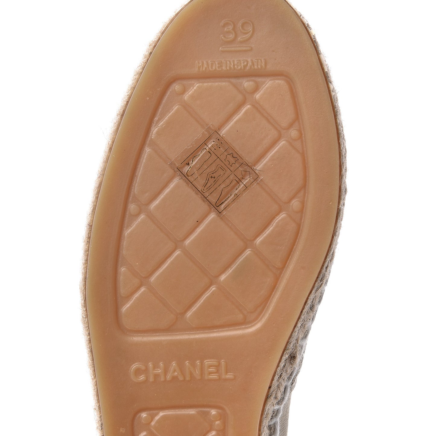 Fabric Biarritz CC Espadrilles 39 White Beige