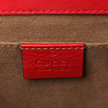 Gucci GG Supreme Monogram Calfskin Small Padlock Shoulder Bag Beige Hibiscus Red New Rosette 6 of 11