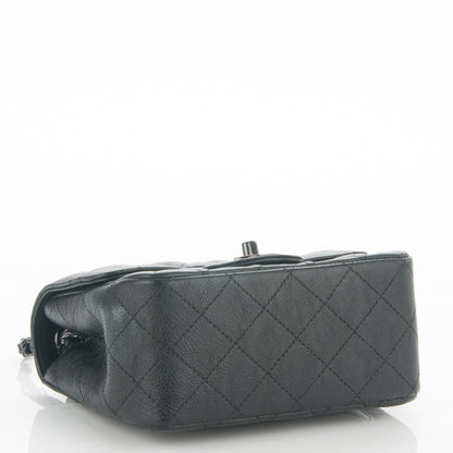 Chanel Crumpled Calfskin Quilted Mini Square Flap So Black 4 of 7