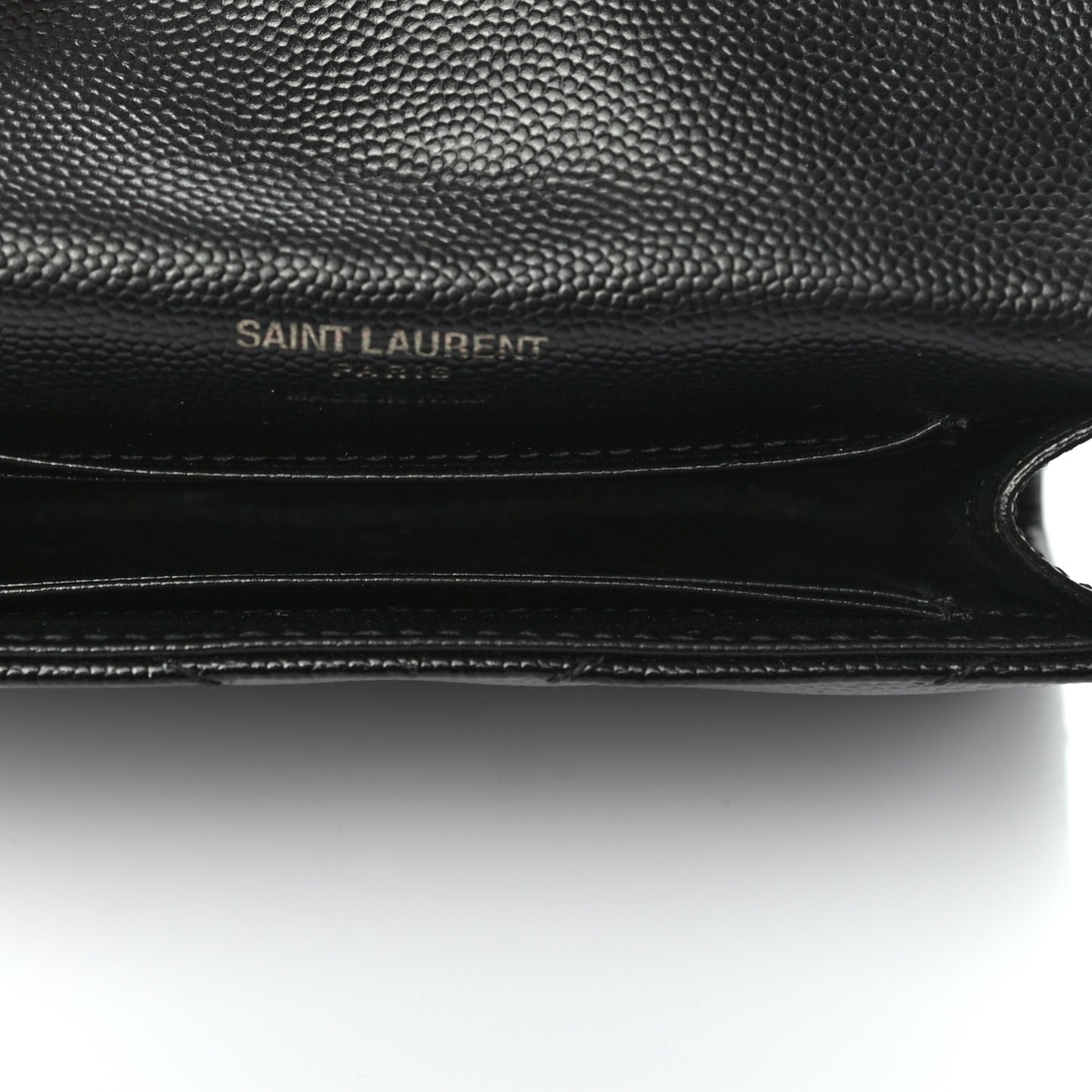 Grain De Poudre Matelasse Chevron Small Monogram Envelope Wallet Black