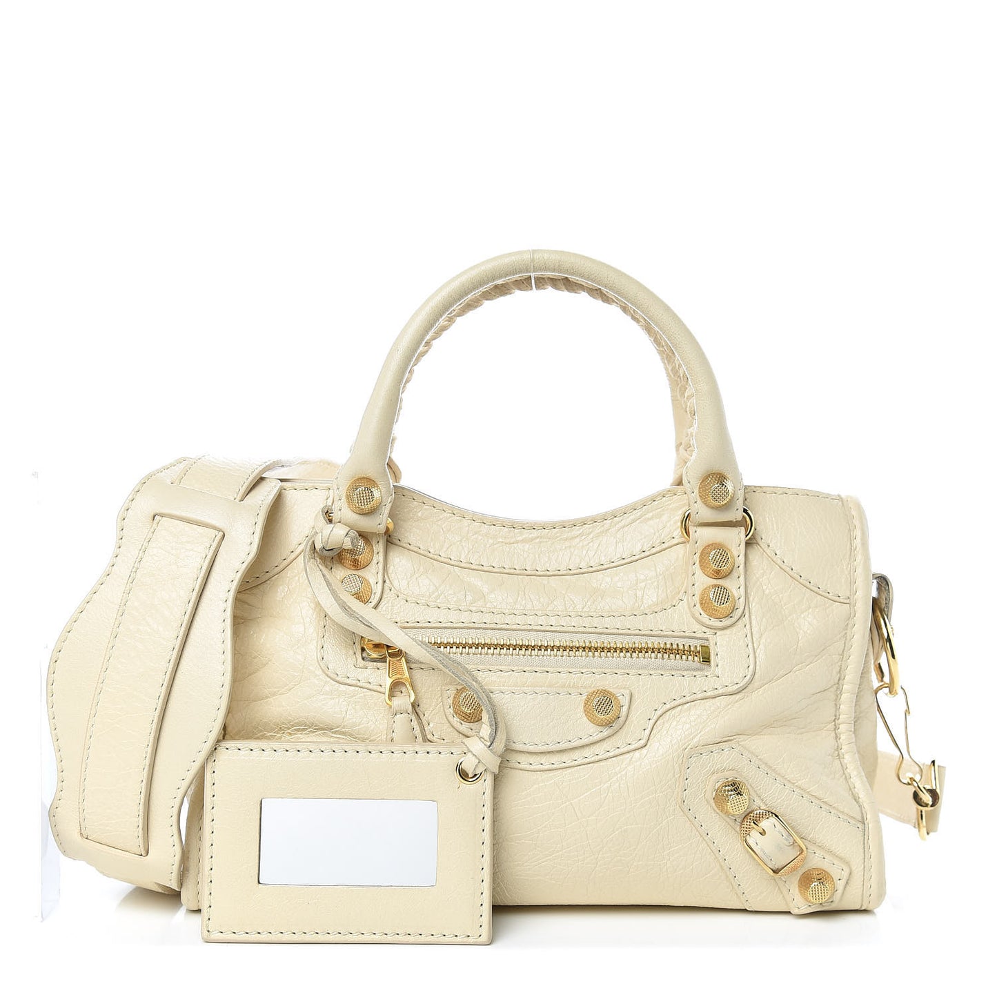 Agneau Giant 12 Gold Hardware Mini City Blanc Creme Light Craie