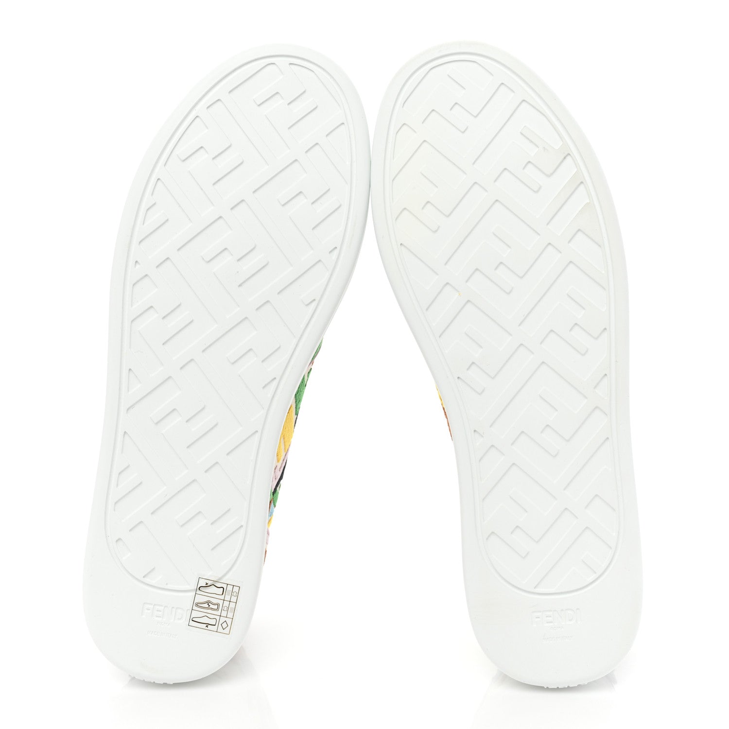 Fendi X SARA COLEMAN Canvas FF Vertigo Embroidered Womens Rise Slip On Sneakers 39 Grezzo Multicolor 6 of 12