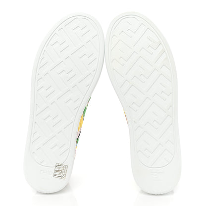 Fendi X SARA COLEMAN Canvas FF Vertigo Embroidered Womens Rise Slip On Sneakers 39 Grezzo Multicolor 6 of 12