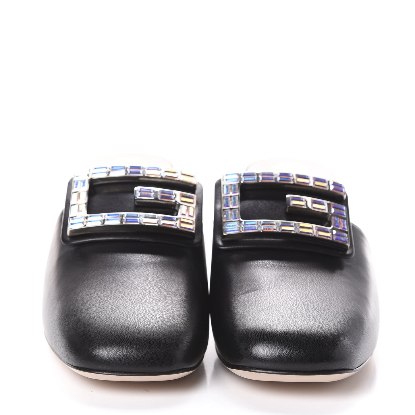 Malaga Kid Crystal Square G Madelyn 60mm Mules 37.5 Black