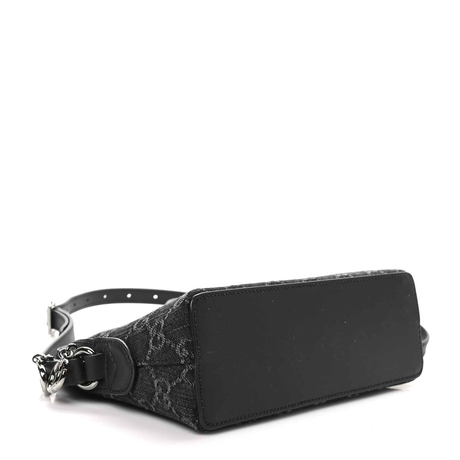 Gucci Denim Cuoio Harness GG Monogram Small Ophidia Dome Shoulder Bag Black Medium Grey 4 of 10
