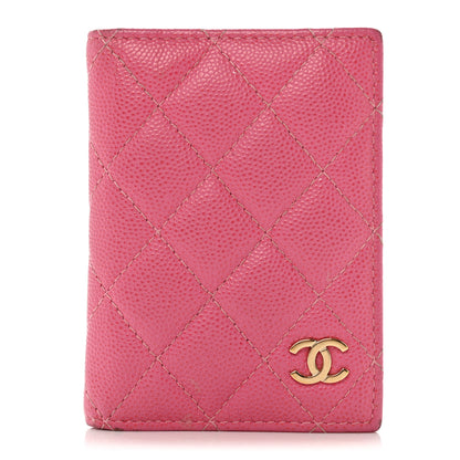 Chanel Caviar Quilted Card Holder Wallet Pink 1 of 12