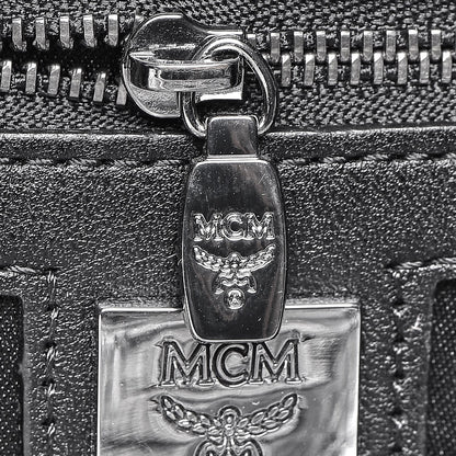 MCM Metallic Visetos Calfskin Medium Studded Munich Lion Stark Backpack Silver Black 10 of 28