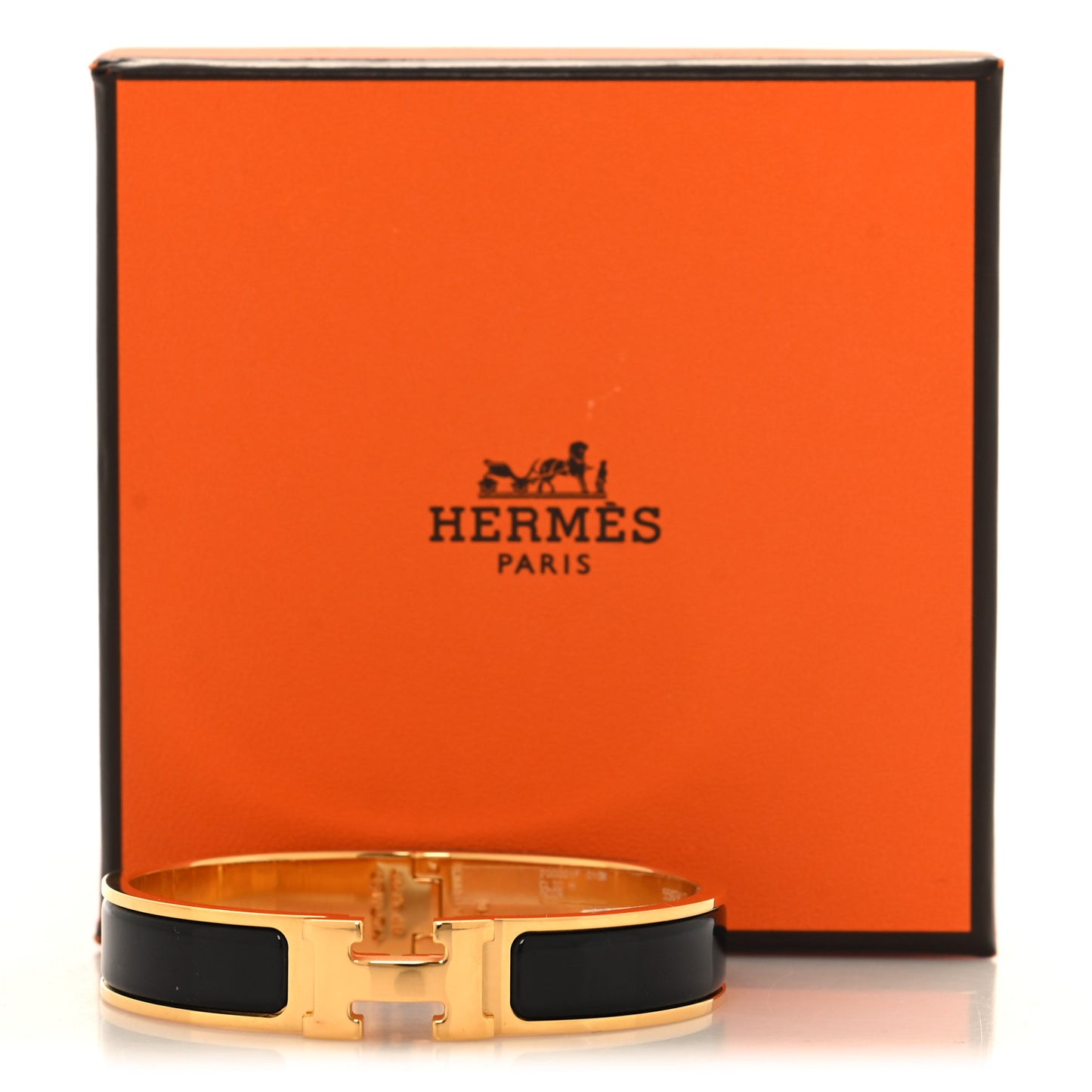 Enamel Narrow Clic Clac H Bracelet GM Black