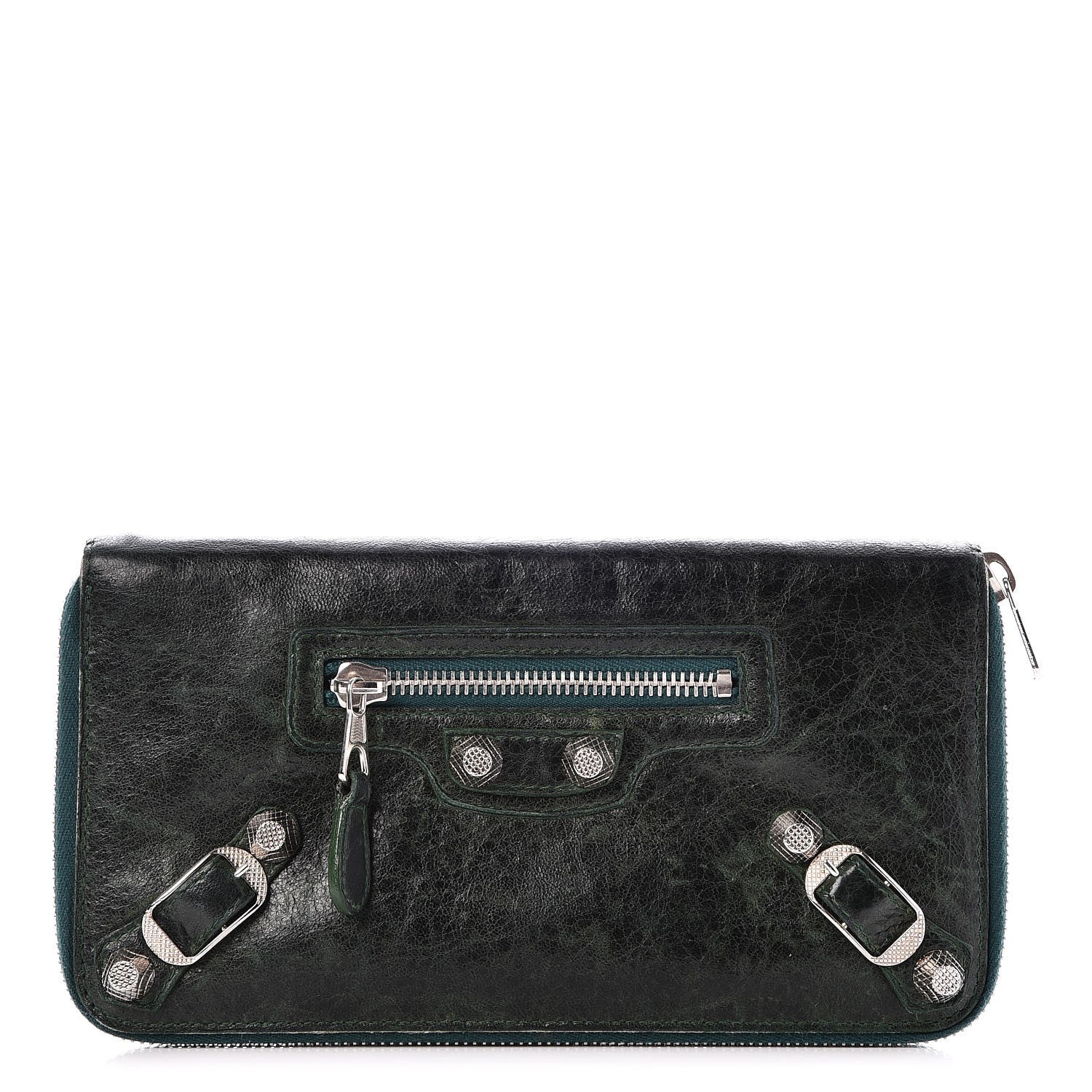 Balenciaga Chevre Giant 12 Silver Hardware Compagnon Wallet Evergreen 2 of 12