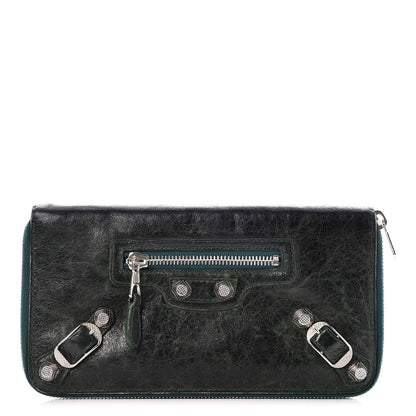 Balenciaga Chevre Giant 12 Silver Hardware Compagnon Wallet Evergreen 2 of 12