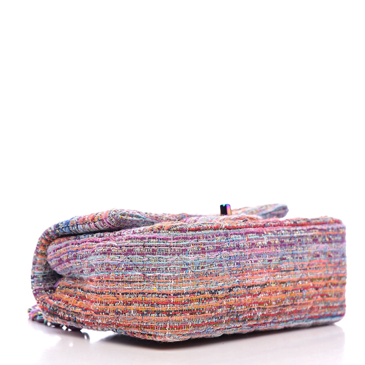 Chanel Tweed Quilted Mini Rectangular Flap Blue Pink Orange 4 of 10