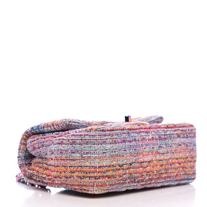 Chanel Tweed Quilted Mini Rectangular Flap Blue Pink Orange 4 of 10