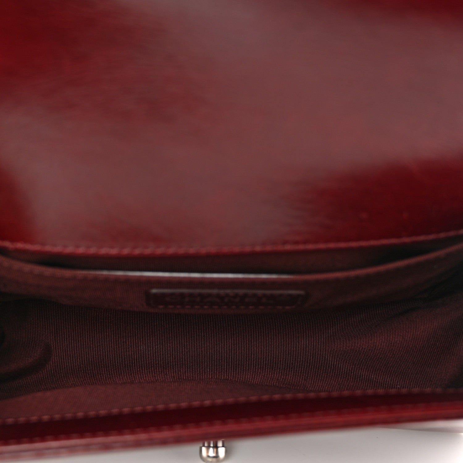 Chanel Glazed Calfskin Quilted Small Boy Chained Flap Burgundy 5 of 10