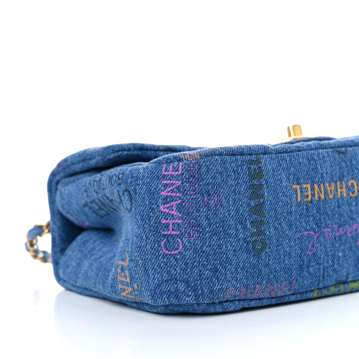 Chanel Denim Quilted Mini Denim Mood Rectangular Flap Blue Multicolor 8 of 10