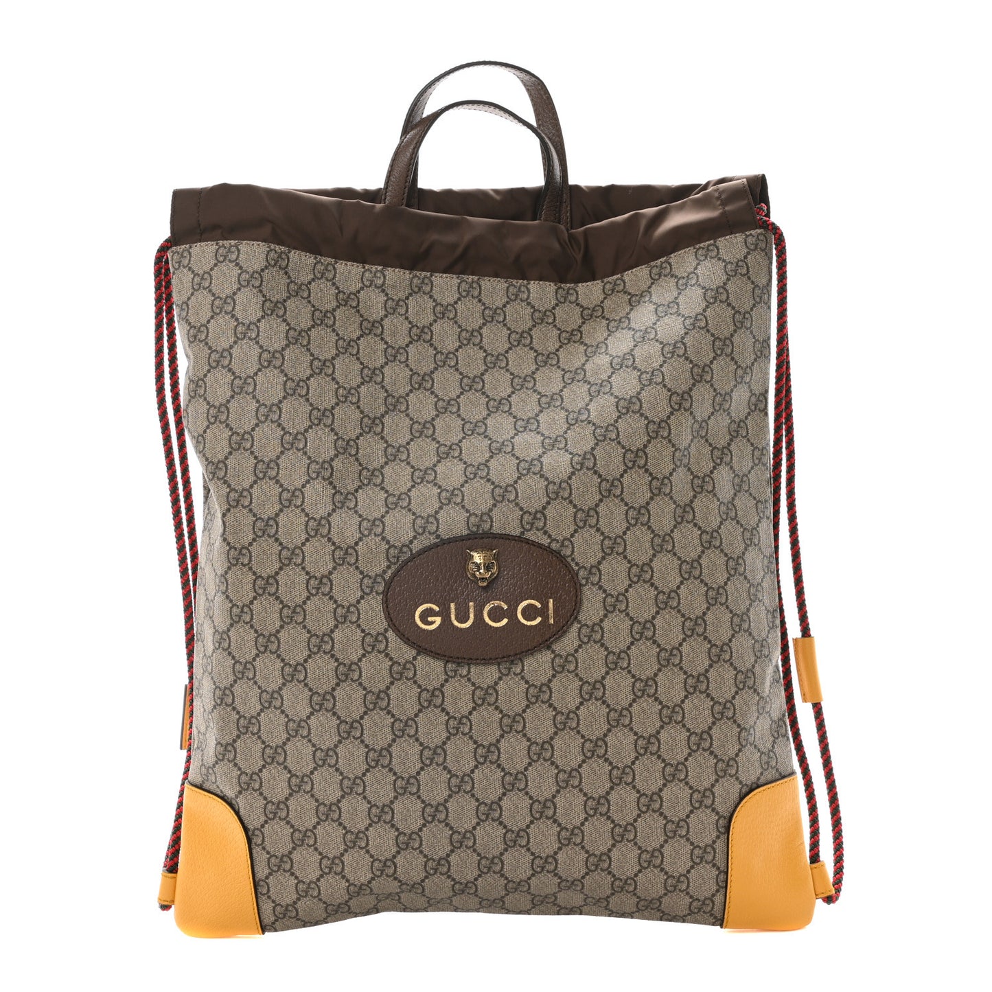 GG Supreme Monogram Neo Vintage Drawstring Backpack Beige New Acero Crop