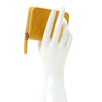 Chanel Caviar Quilted Zip Coin Purse Yellow 2 of 8
