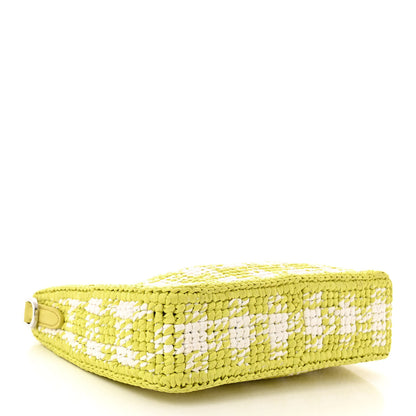 Prada Yarn Raffia Effect Crochet Mini Re-Edition Shoulder Bag Citron Yellow 4 of 12