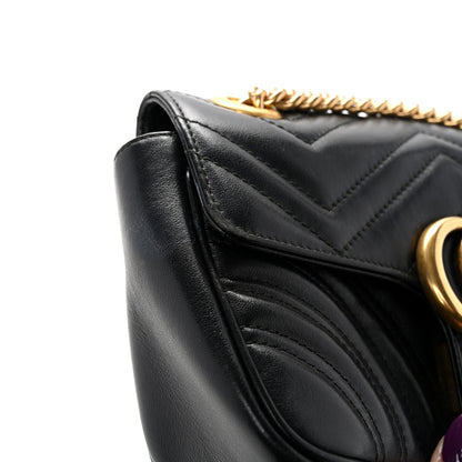 Gucci Calfskin Matelasse Mini GG Marmont Shoulder Bag Black 11 of 15
