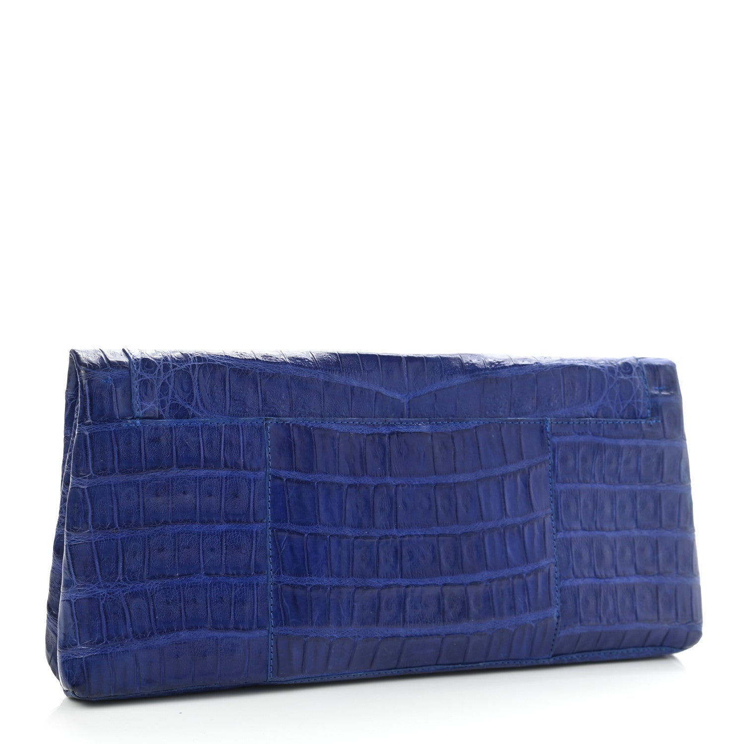 Nancy Gonzalez Crocodile Foldover Clutch Cobalt 3 of 10