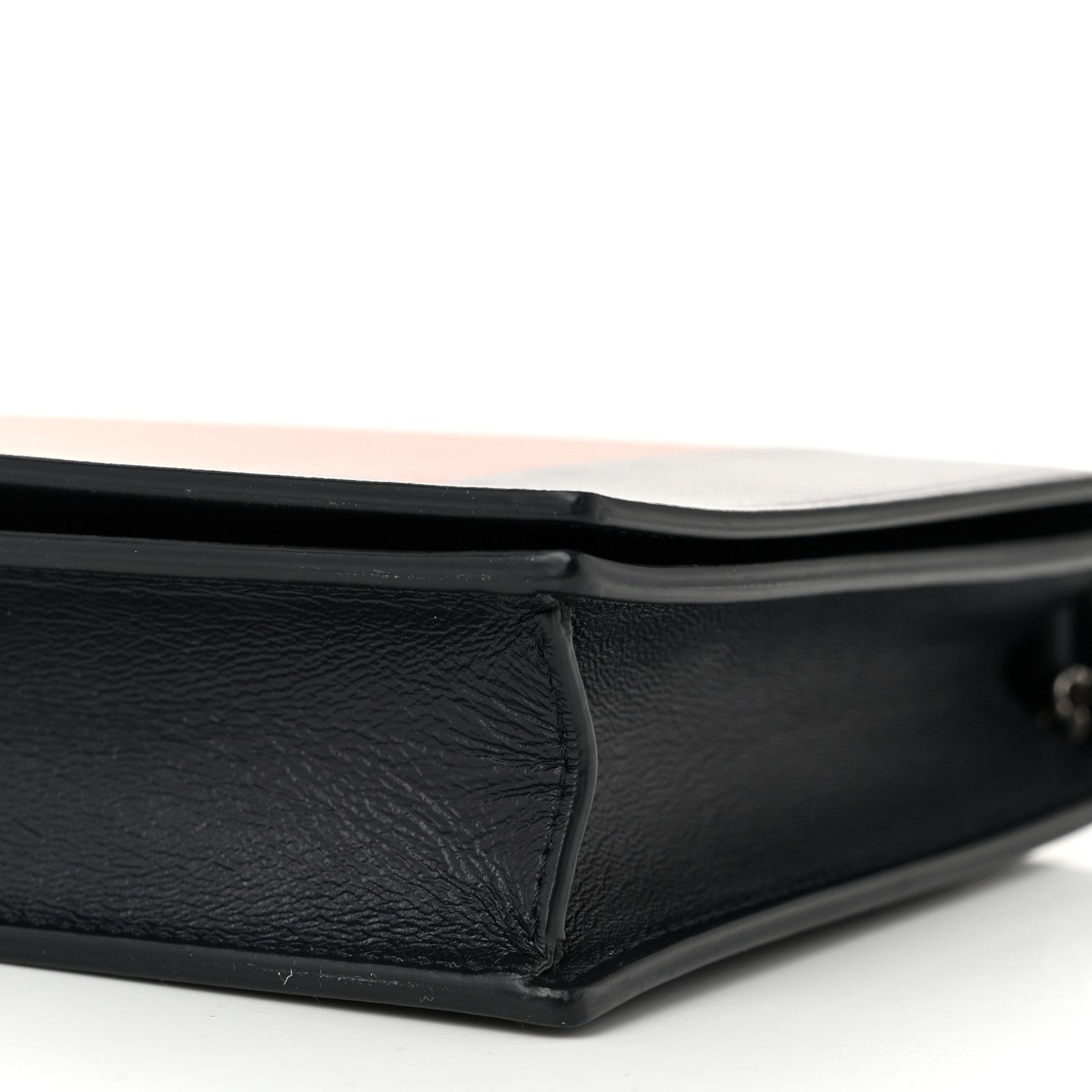 Celine Smooth Lambskin Frame Evening Chain Clutch Terracotta Navy 10 of 10