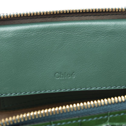 Chloe Calfskin Crocodile Embossed Mini C Vanity Bag Woodsy Green 7 of 11