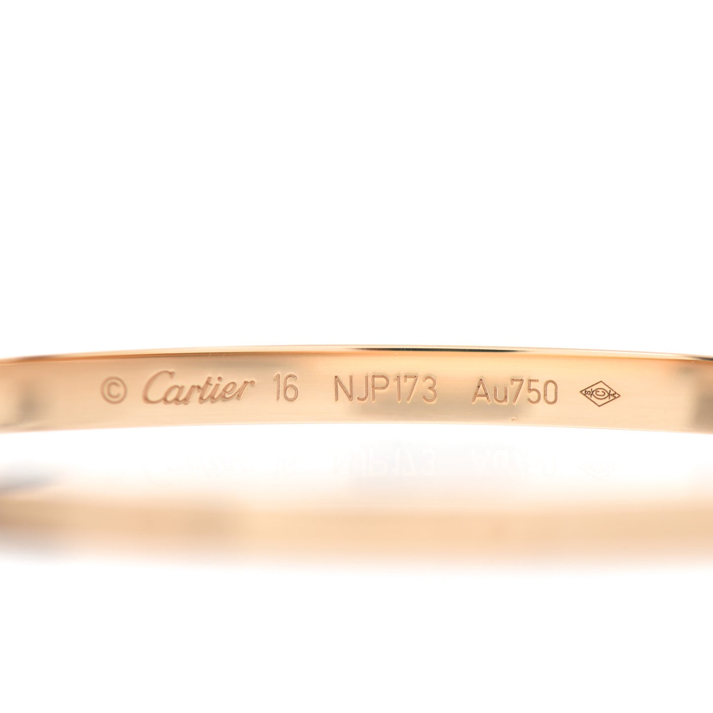 18K Yellow Gold Small LOVE Bracelet 16