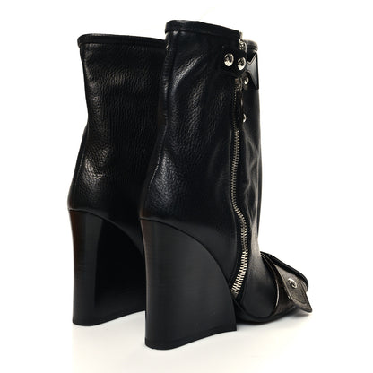 Louis Vuitton Calfskin Monogram Patti Wedge Half Boots 40 Black 5 of 12
