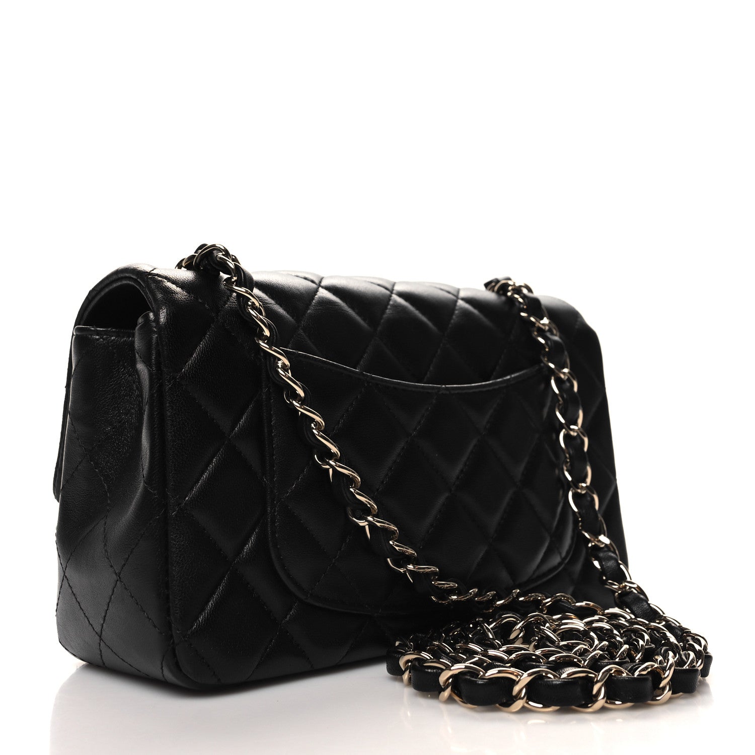 Chanel Lambskin Quilted Mini Rectangular Flap Black 3 of 10