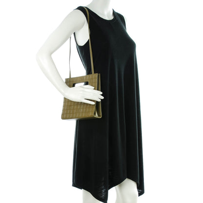 Chanel Lambskin Chocolate Bar Quilted Evening Bag Green 2 of 7