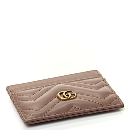 Gucci Calfskin Matelasse GG Marmont Card Holder Porcelain Rose 3 of 4