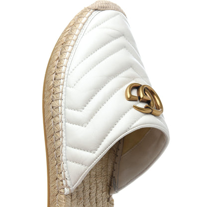 Gucci Nappa Matelasse GG Marmont Espadrille Slippers 39 Great White 10 of 19