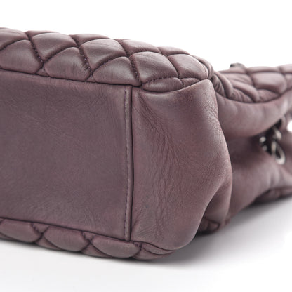 Chanel Iridescent Calfskin Small New Bubble Quilt Tote Plum 10 of 10