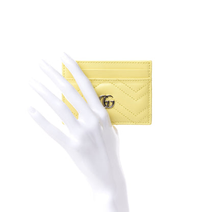 Gucci Calfskin Matelasse GG Marmont Card Holder Banana 2 of 6