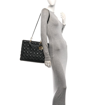 Christian Dior Lambskin Cannage Large Lady Dior Black 2 of 10