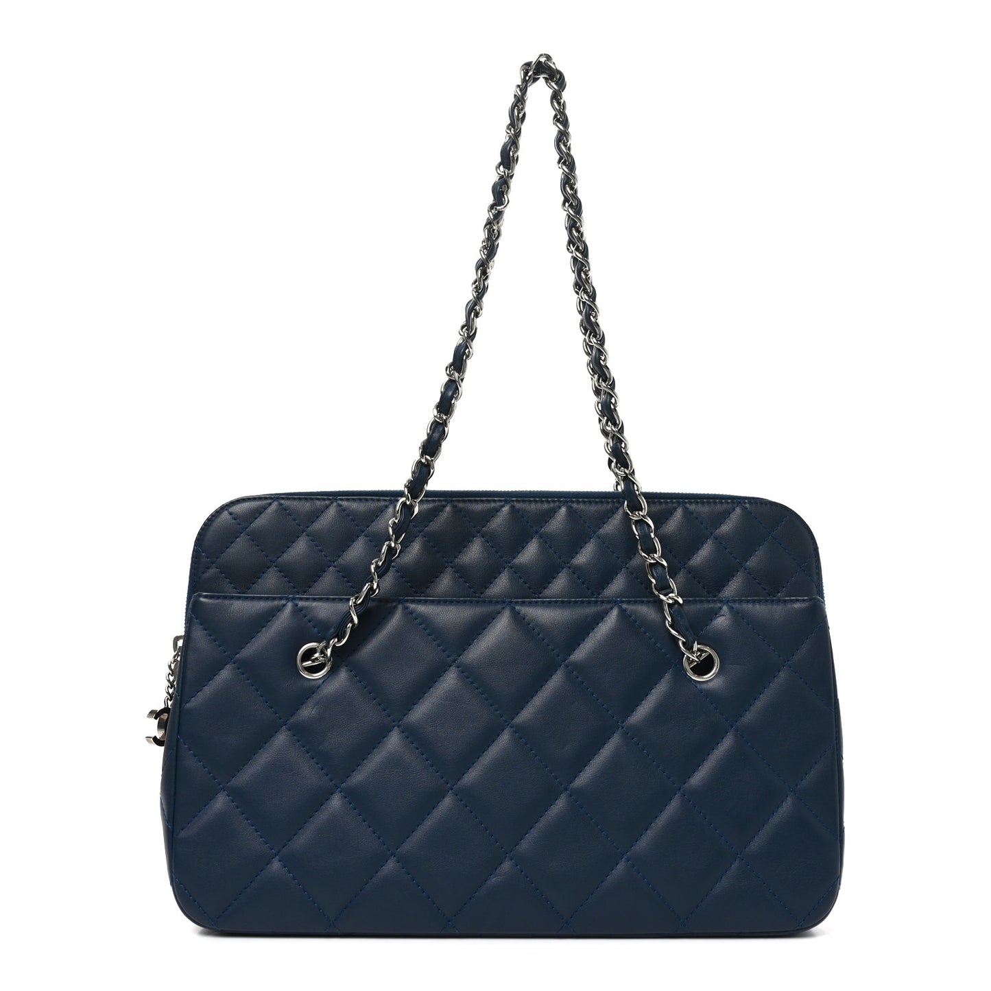 Calfskin Quilted In The Business Camera Navy
