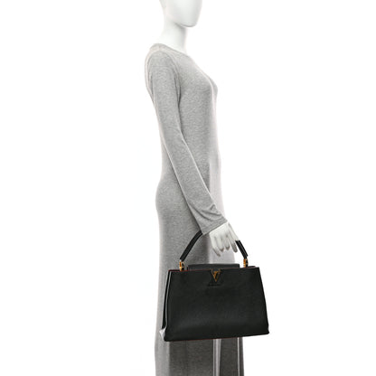 Louis Vuitton Taurillon Capucines MM Black Fuchsia 2 of 10