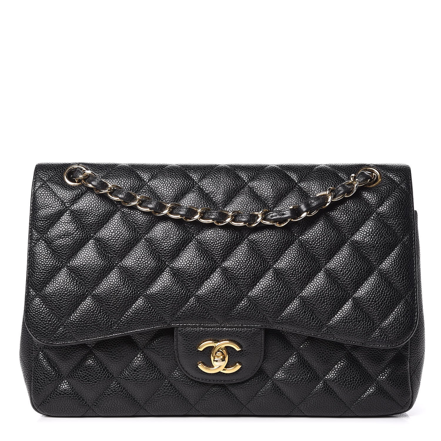 Chanel Caviar Quilted Jumbo Double Flap Black 1 of 13