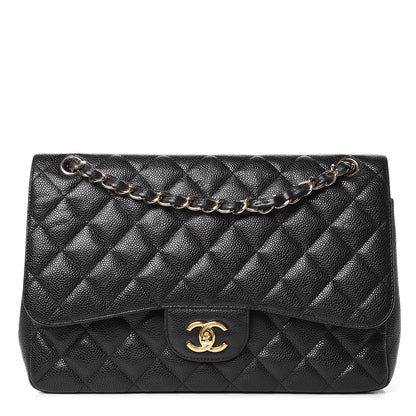 Chanel Caviar Quilted Jumbo Double Flap Black 1 of 13