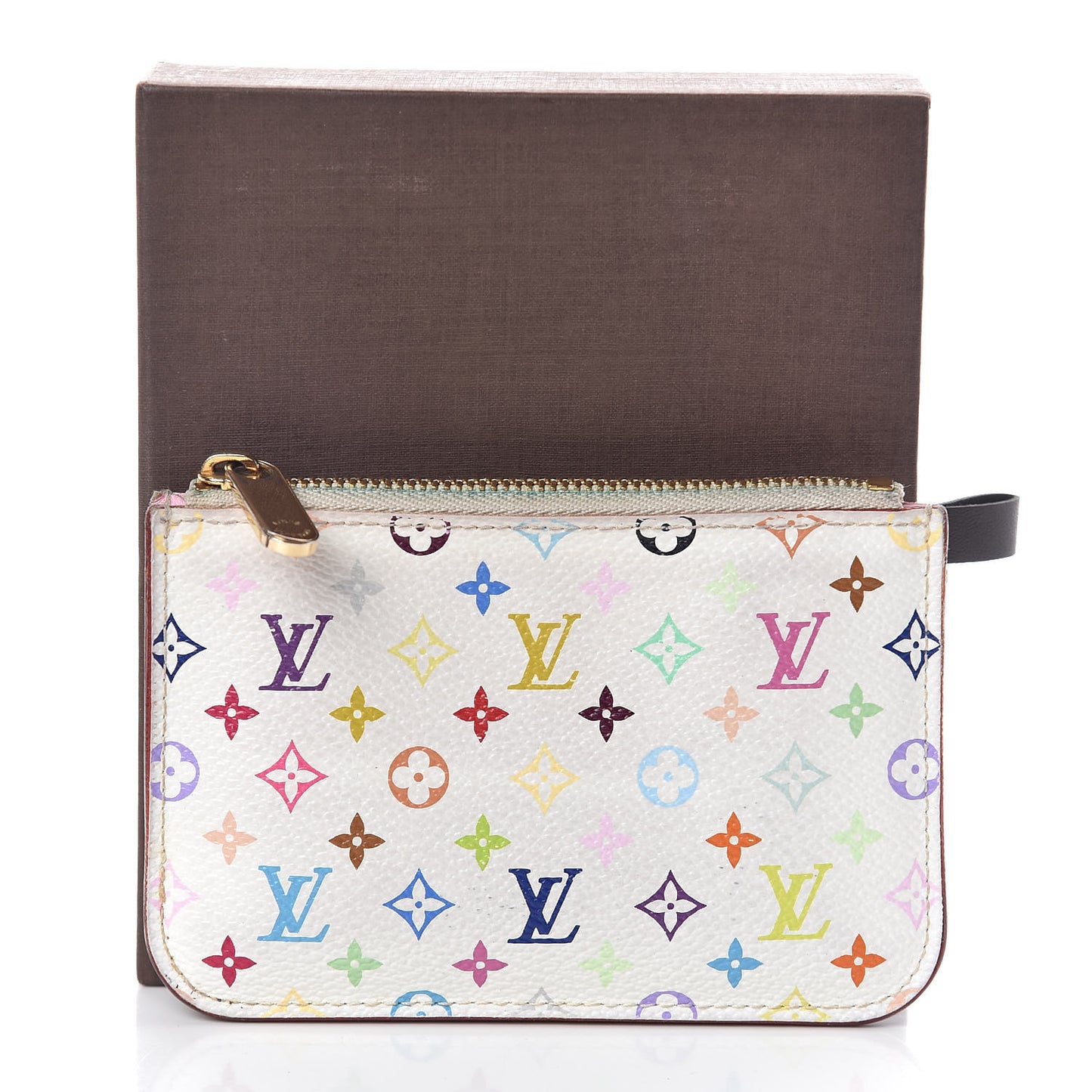 Monogram Multicolor Key Pouch White Litchi