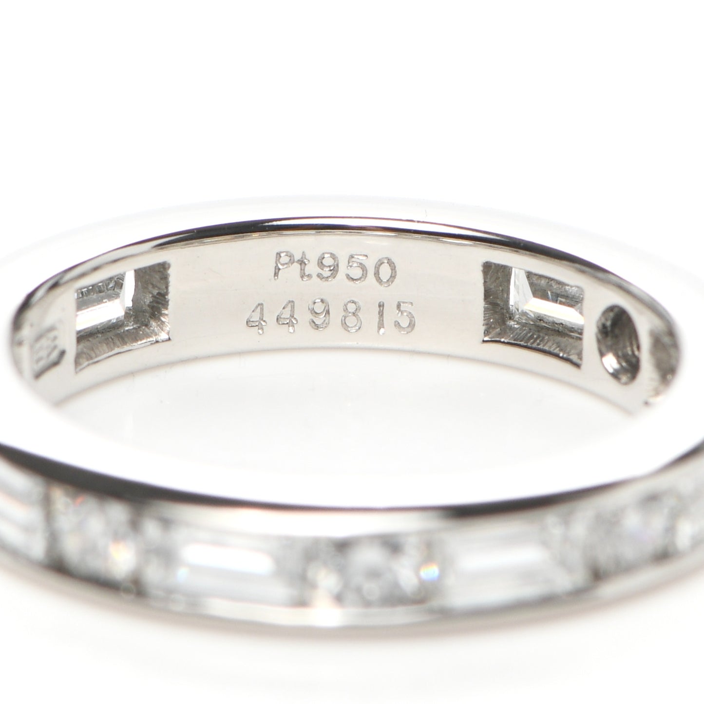 Platinum Diamond Baguette Channel Set Wedding Band Ring 48 4.5