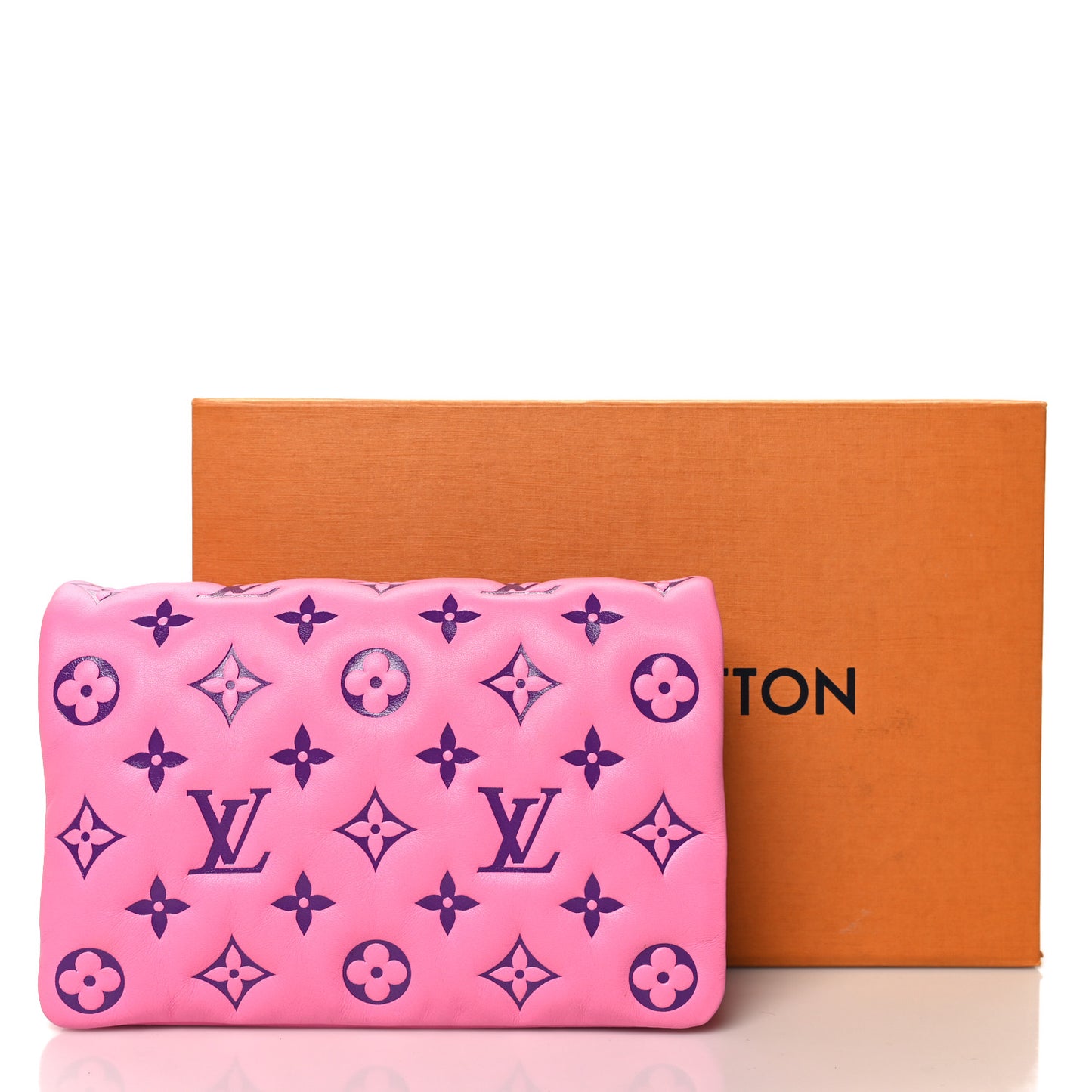 Lambskin Embossed Monogram Vuittamins Pochette Coussin Rose Violet