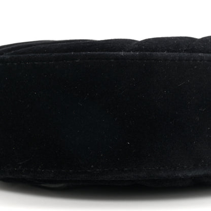 Gucci Velvet Matelasse GG Marmont Belt Bag 85 34 Black 10 of 10