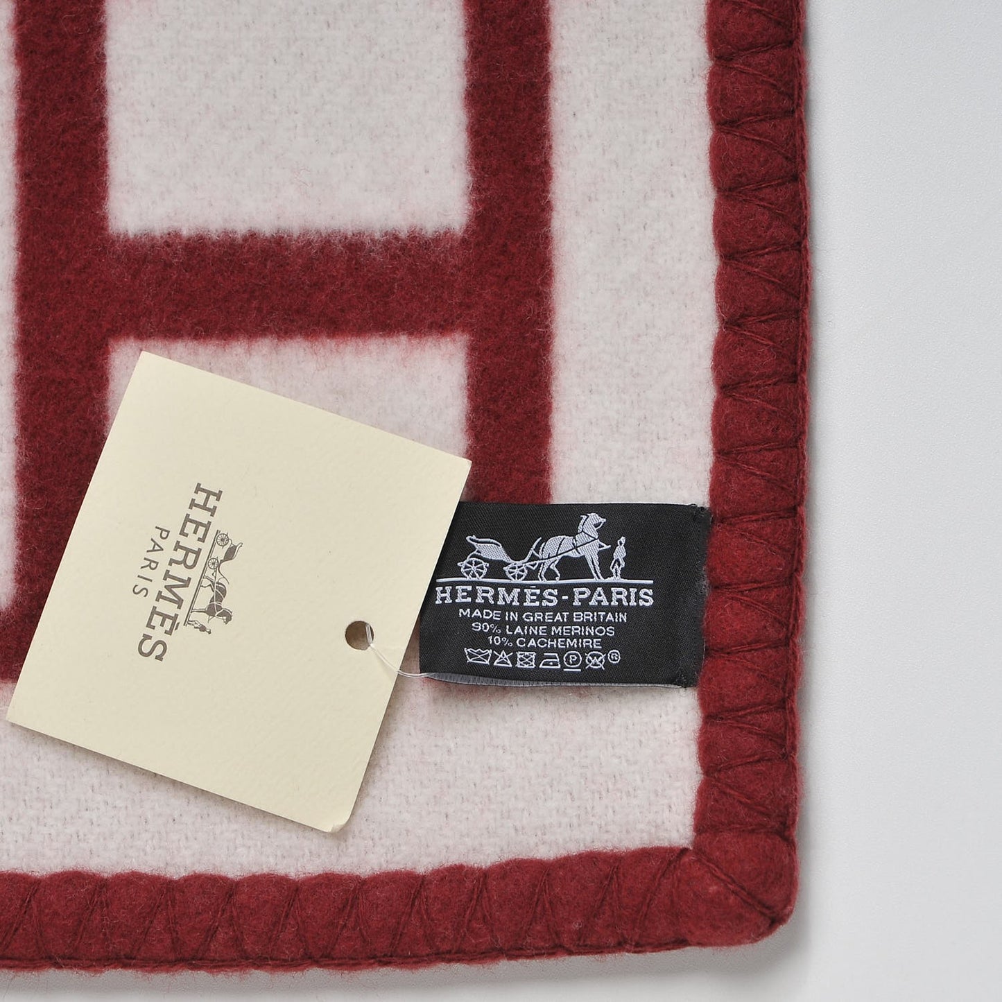 Wool Cashmere Avalon III Blanket Ecru Rouge H