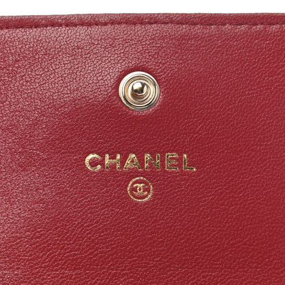 Chanel Caviar Chevron Quilted Mademoiselle Flap Card Holder Dark Pink 6 of 9